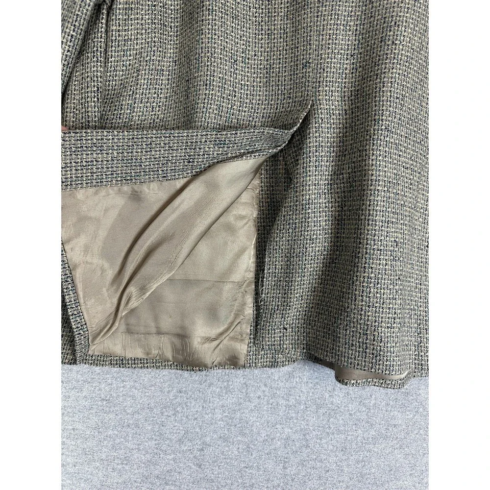 Vintage Norm Thompson‎ Blazer Mens 44R Brown Tweed Sport Coat Made USA 90s